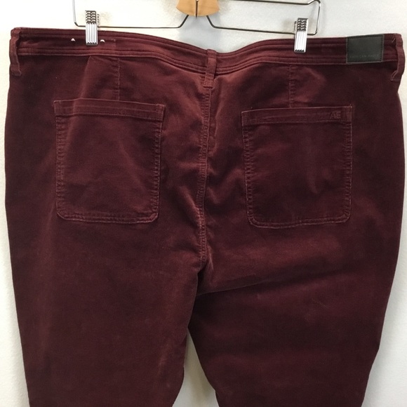 American Eagle Maroon Corduroy Hi-Rise Super Stretch Jegging - Picture 4 of 11